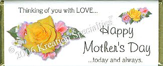 Mother's Day Personalized Candy Bar Wrapper